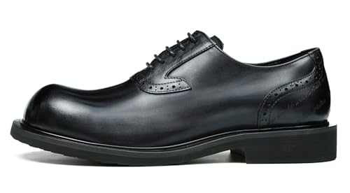 Santimon Oxfords Shoes for Men Formal Dress Derby Genunie Leather Square Toe Brogues Modern Suit Shoes Men's Fashion Lightweight Prom Wedding Tuxedo Business Causal Comfortable Shoes2