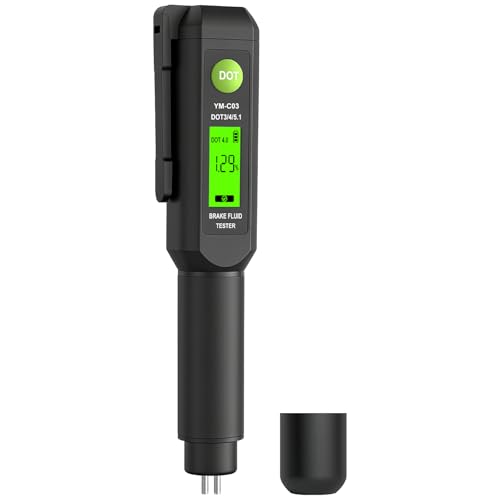 AUTOUTLET Bremsflüssigkeitstester Stift Universal Bremsflüssigkeitsteststreifen mit LCD-Anzeige Akustischer Alarm für DOT3 DOT4 DOT-5.1 Bremsflüssigkeit Tester Bremsflüssigkeit Diagnosetest Werkzeug