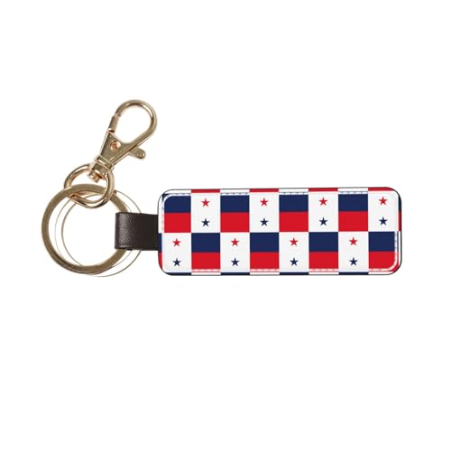 YQxwJL Porte-clés universel en cuir avec motif drapeau du Panama - Cadeau d'anniversaire pour homme