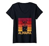 Photo Gallery donna retro almama festa della mamma miglior mamma alpaca maglietta con collo a v Photo Gallery donna retro almama festa della mamma miglior mamma alpaca maglietta con collo a v