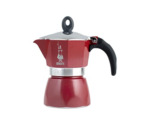 Made in Italy Bialetti Dama Special Caffettiera in Alluminio, Tazze 3, Rossa