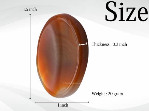 Image of Amazing Gemstone Carnelian Onyx Worry Stone, Healing Crystals - Piedra Crystal Fidget for Gift, Meditation, Calming, Relaxation, Stress Relief