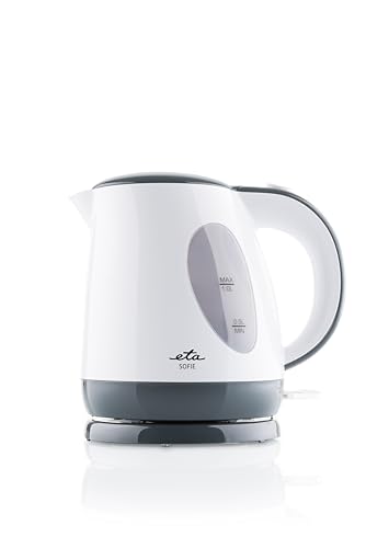 ETA Hervidor de agua I Sofie I 2200 W I 1 litro I Base 360° I Elemento calefactor oculto I Sistema de contacto STRIX I Filtro Filtro I Apagado automático I Blanco