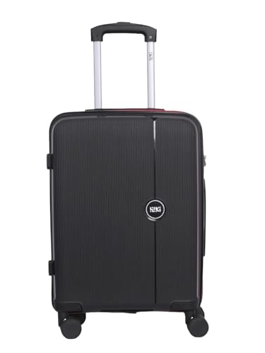 Image of Wiki Zine Cabin Luggage 55 cm Polycarbonate Hard Shell Trolley Bag by Wildcraft | 8 Spinner Wheels | Lightweight Carry-On Suitcase with Combination Lock | Water Resistant Travel Luggage|BlK Red