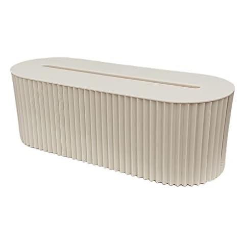 Cable Box with Lid, Organizer to Avoid Cable Clutter, Storage Box to Hide Power Strips, adapters & Cables, Protection of Children & Animals (White) Cover