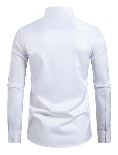 Men's Athletic Slim Fit Long Sleeve Button Down Shirts for Gym Business Casual Stretch Tops Breathable Solid Dress Shirts2