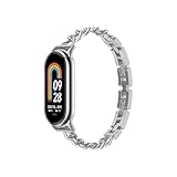 xiaopang 1 pezzo di cinturino in acciaio inossidabile for fascia 10 9 8 cintura for accessori for cinturini for bracciale Miband(Silver)