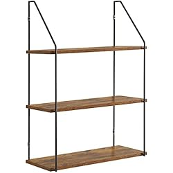 Estanterias Industriales Pared YMYNY Estante Industrial Montado en la Pared de 3 Niveles, Estante Flotante, Estantes de Almacenamiento, Estante de Especias de Cocina, para Dormitorio, Cocina, Sala de Estar, Baño HRF-TM012