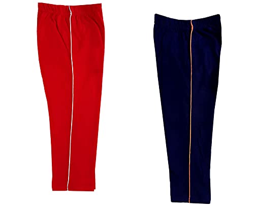Image of indi weaves Girls Cotton Solid Capri 3 /4th Leggings (Pack of 2)