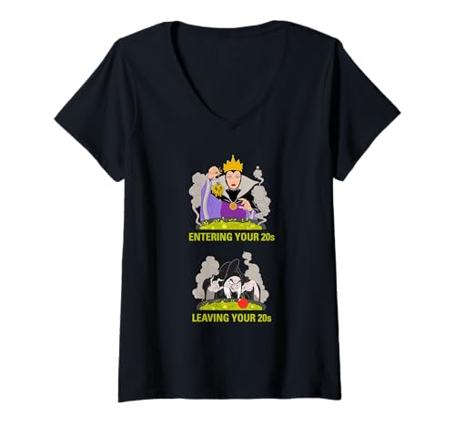 T-shirt femme col V Evil Queen Disney imprimé mème haute définition