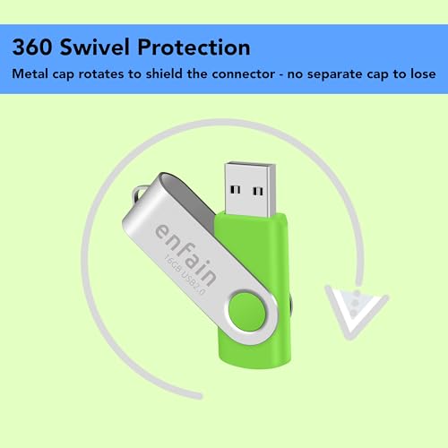 Image of 10 X Enfain 16GB USB Flash Drive 2.0 Memory Zip Pen Disk Green, Ideal for Tradeshows, Branded Giveaways, and Other Event-Related Marketing Strategies