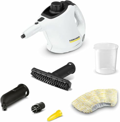 Kärcher Limpiadora de Vapor SC 1, tiempo de calentamiento: 3 minutos, potencia: 1200 W, depósito: 200 ml, con boquilla manual y cepillo redondo