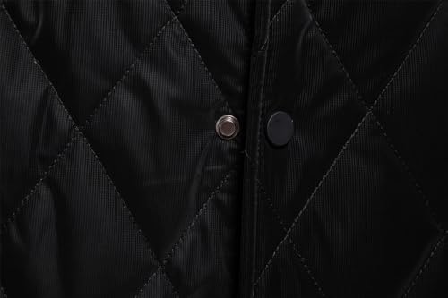 Mens Bomber Jackets Diamond Quilted Puffer Jacket Fall Winter Warm Padded Coats Rib Varsity Lightweight Coat Pockets4