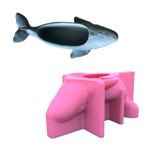 YUELER Molde de silicona con forma de ballena para candelabro, cemento, candelabro, macetas, macetas de gitano