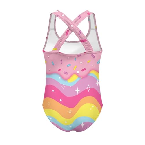Image of Kid One Piece Swimsuit with Cross Back Girls Summer Sleeveles Swimwear for 5-14 Years