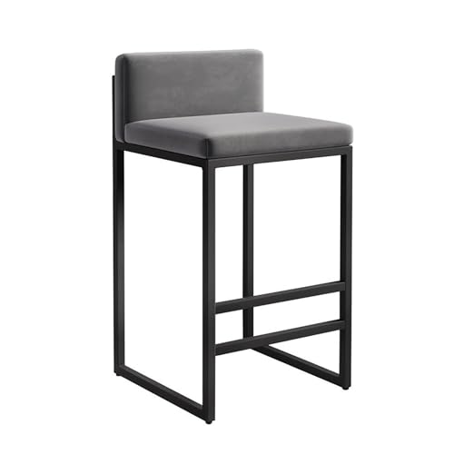 Moderno taburete de bar tapizado con respaldo, asiento cuadrado para comedor, cocina y uso doméstico