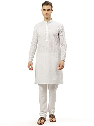 Image of Jompers Men's Embroidered Straight Kurta Pyjama Set.