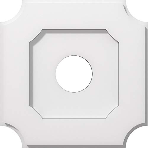 Image of Ekena Millwork CMP12LE-03000 Locke Architectural Grade PVC Contemporary Urethane Ceiling Medallions 12 inchOD x 3 inchID x 7 inchC x 1 inchP