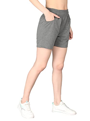 Image of CHKOKKO Women's Regular Cotton Regular Fit Plain Shorts for Women