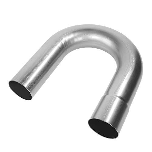 Image of DNA MOTORING ZTL-PP-30-180-RAW 180 Degree U-Bend DIY Custom Mandrel Exhaust Tubing,3 inch OD,Universal Fit,Mild Steel