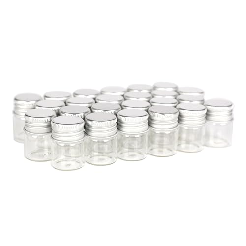 Magic Season Decorative Glass Bottles (24 Pcs w/Aluminum Caps / 0.17 fl oz.)