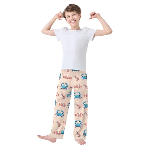 Boys' Pants Crab Shrimp Fish Animal Long Bottoms Jogger Pants Elastic Waist Trousers with Pockets S-XL2
