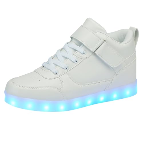 Image of SANYES LED Light Up Shoes for Men Women, USB Rechargeable High Top Glowing Sneakers, Luminous Dancing Shoes