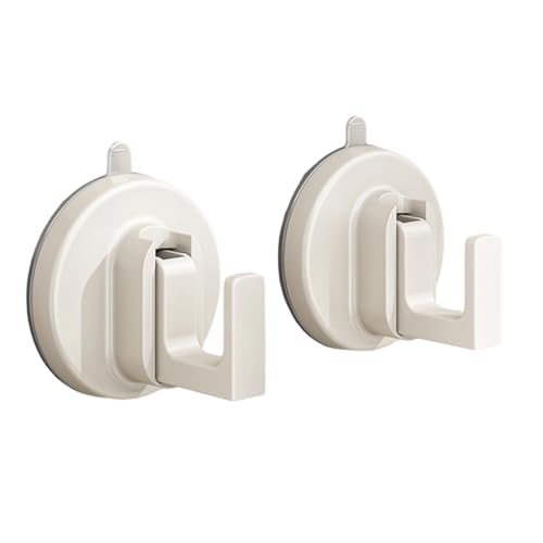 Cemaystic アルミ吸引フック 2個セット ? ヘビーデューティ吸盤で浴室キッチンのガラスやタイルに強力固定 (白)