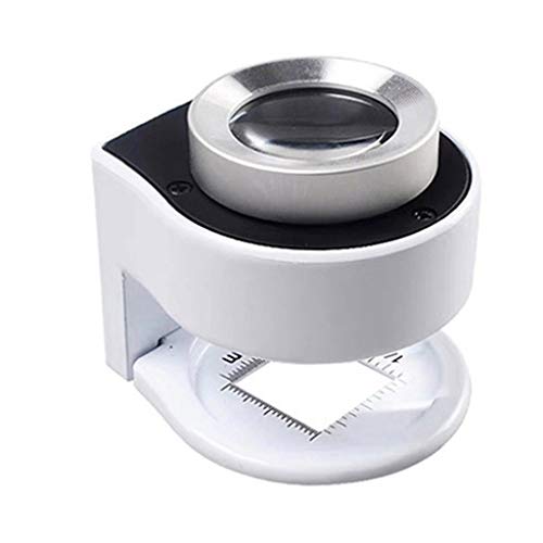 30 Times Optical Glass Lens Scale Focusing Magnifier with LED Lights and Glass for Antique Jewelry