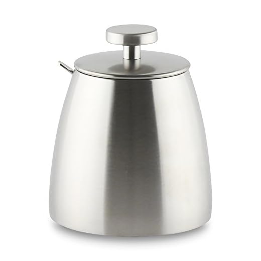 Café Ole Stainless Steel Sugar Bowl, Satin Finish, 11.5 x 10 x 10 cm