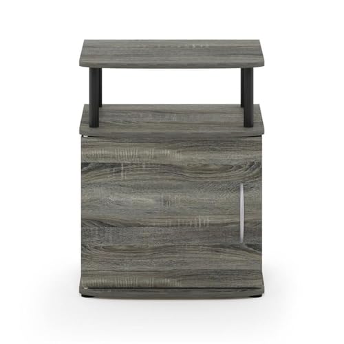Pemberly Row PR-4753-2476325 Engineered Wood Utility Design End Table In French Oak Gray/Black thumb #3
