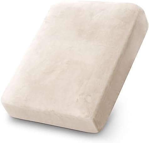 PrinceDeco Stretch Velvet Couch Cushion Cover,Soft Fitted Cushion Slipcover for Chair Cushion Furniture Protector Seat Cushion Sofa Cover Width Up to 29.5