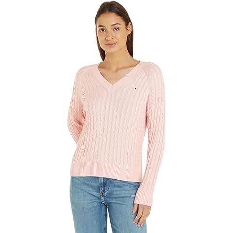 Tommy Hilfiger Pink Cable Knit Sweater XXL Cover