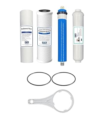 IPW Industries Inc. Universal 4-Stage Under Sink Reverse Osmosis Replacement Filter Kit w/O-Rings and Wrench