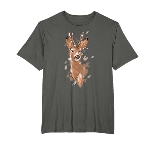 T-Shirt Chasse pour Homme Chevreuil Cadeau Chasse Hommes T-Shirt