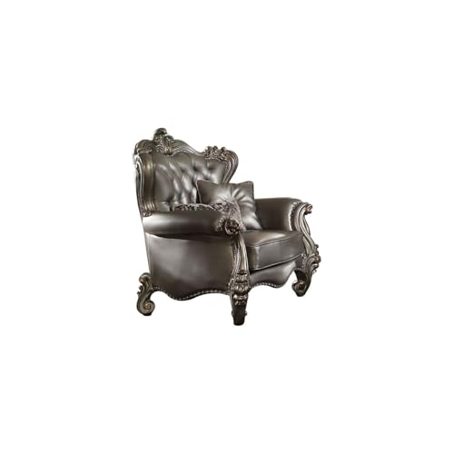 Sillón Lounge Moderno Piel Sintética Plateado miniatura 2