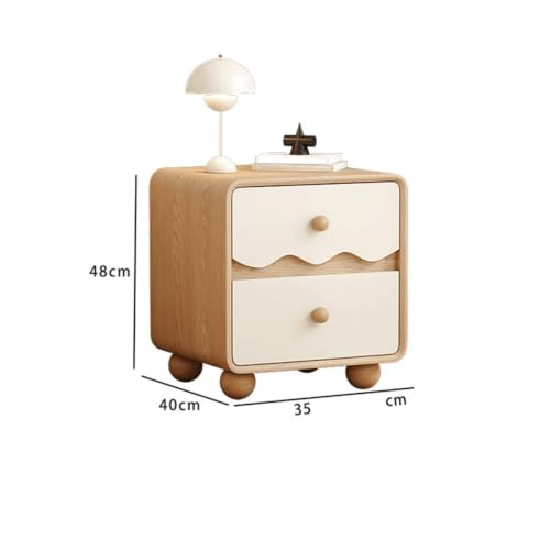 Table de chevet en bois beige idéale pour optimiser un studio