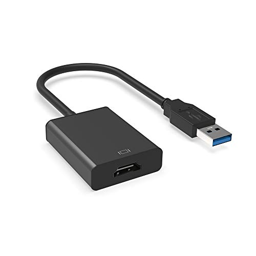 WJES USB to HDMI Adapter 1 Pack USB 3.0/2.0 to HDMI Converter for Multiple Monitors 1080P Compatible with Windows XP/7/8/8.1/10 (Not Support Mac, Linux, Vista, Chrome (Gray)