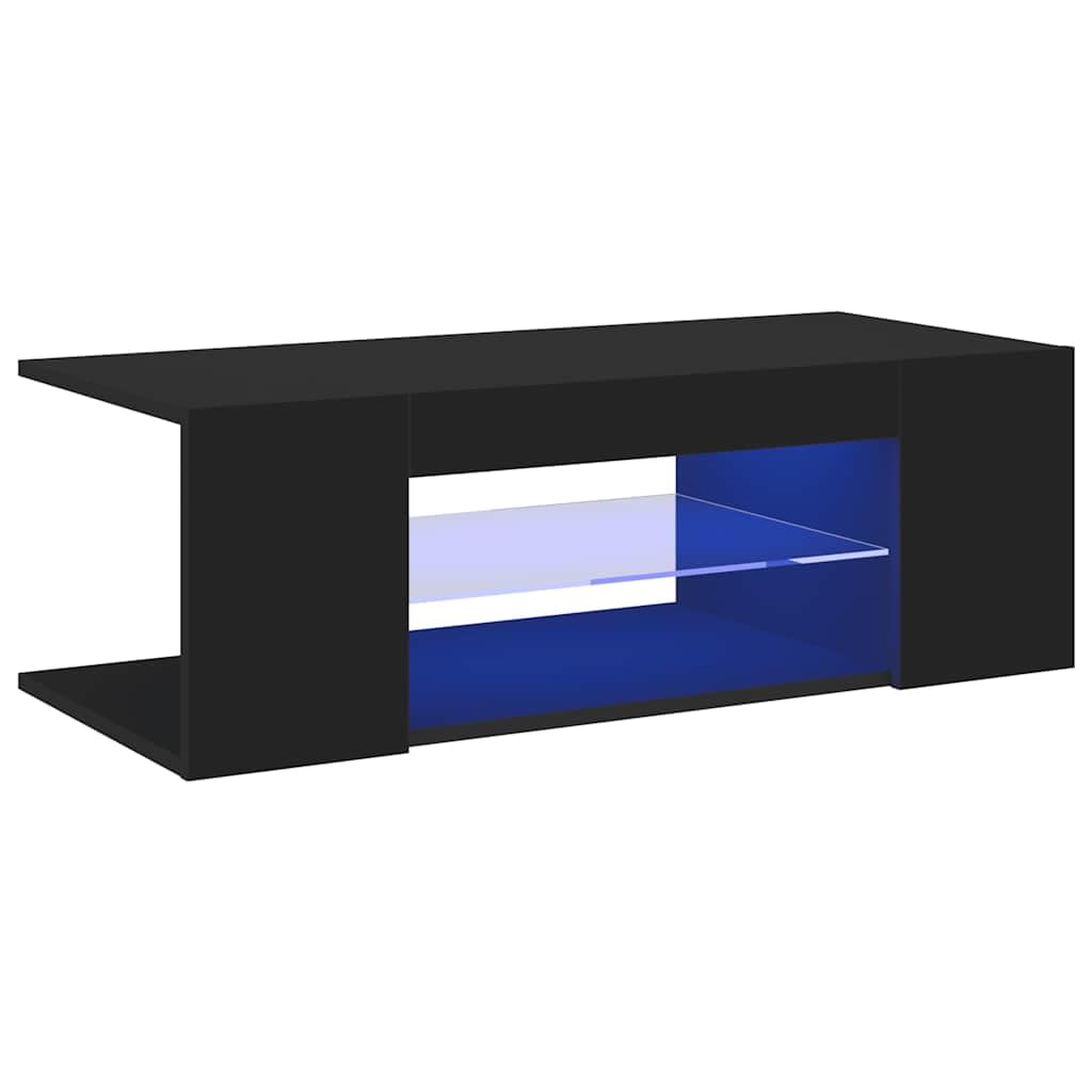 Moderno Resistente con Luces LED RGB Mueble TV 90x39x30 cm Negro