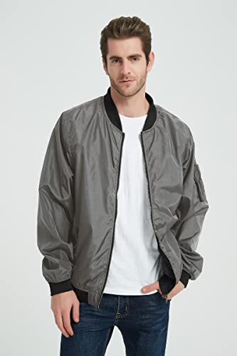 Mywu Mens Bomber Jacket Slim Fit Casual Windproof Lightweight Jackets3