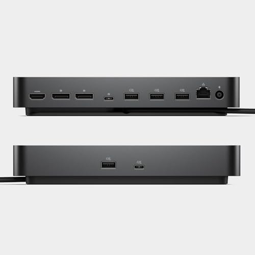 Image of Dell Pro Dock WD25 Universal Docking Station Bundle - USB-C /USB-A Dual Display Dock with 100W Adapter + HDMI Cable + USB-C Cable + DisplayPort Cable + Cleaning Cloth