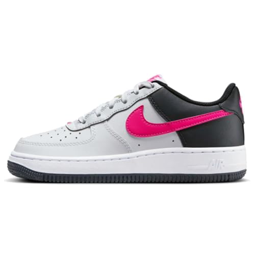 Nike Air Force 1 Big Kids' Shoes (CT3839-109, White/Dark Obsidian/Fierce Pink) Size 7