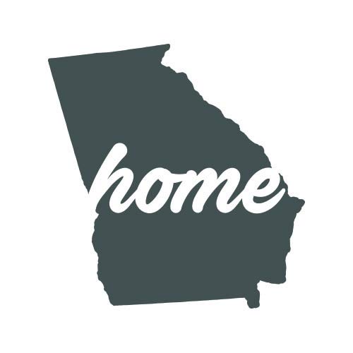 Georgia Home Sticker - Decal - Die Cut - State Shaped GA Love - Gray 9.70" x 10.00"