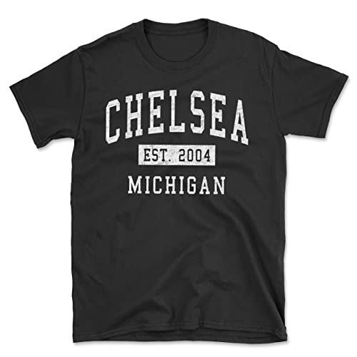 Chelsea Michigan Classic Established Men's Cotton T-Shirt Black Chelsea Michigan Classic Established Men's Cotton T-Shirt Black