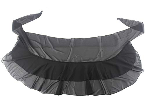 Block Garden Women Swimsuit cover up Chiffon Ruffle Beach Sarong Wrap Skirt Pareo (Black) - Image 3