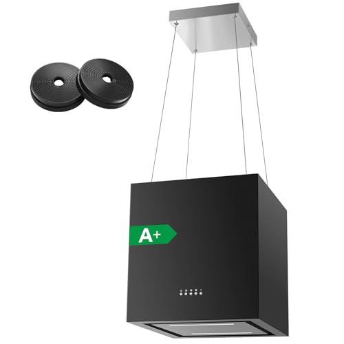 SNDOAS Inselhaube, 800 m³/h Dunstabzugshaube Umluft für Kochinsel, Aktivkohlefilter, 3 Geschwindigkeitsstufen mit Boost, Freihängende Installationsdesign, 40cm, Schwarz SNDOAS Inselhaube, 800 m³/h Dunstabzugshaube Umluft für Kochinsel, Aktivkohlefilter, 3 Geschwindigkeitsstufen mit Boost, Freihängende Installationsdesign, 40cm, Schwarz