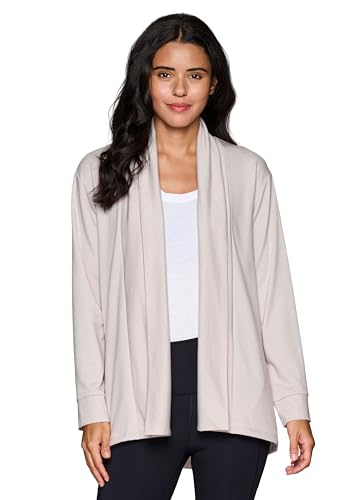 Image of RBX Active Women's Cardigan with Pockets, Lightweight French Terry Open Cardigan Sweater for Yoga, Everyday, with Plus Sizes