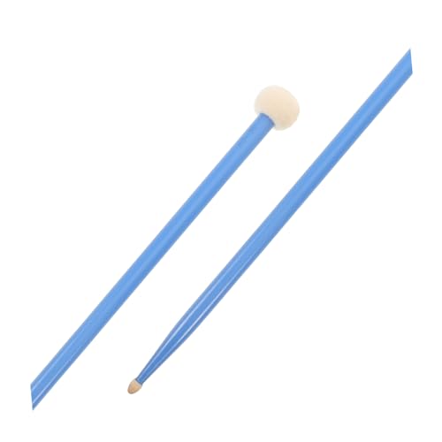 Baquetas Vaguelly para batería y percusión, par doble extremo de madera de arce con cabezas suaves de fieltro, color azul miniatura 7