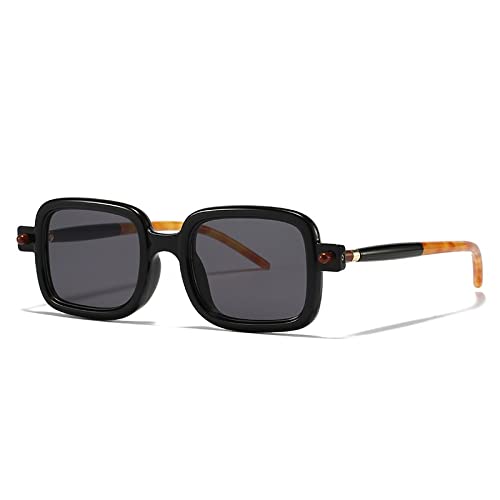 HPIRME Lunettes de soleil carrées vintage pour hommes Lunettes bloquant la lumière Lunette De Soleil Gafas De Sol, C01, taille unique
