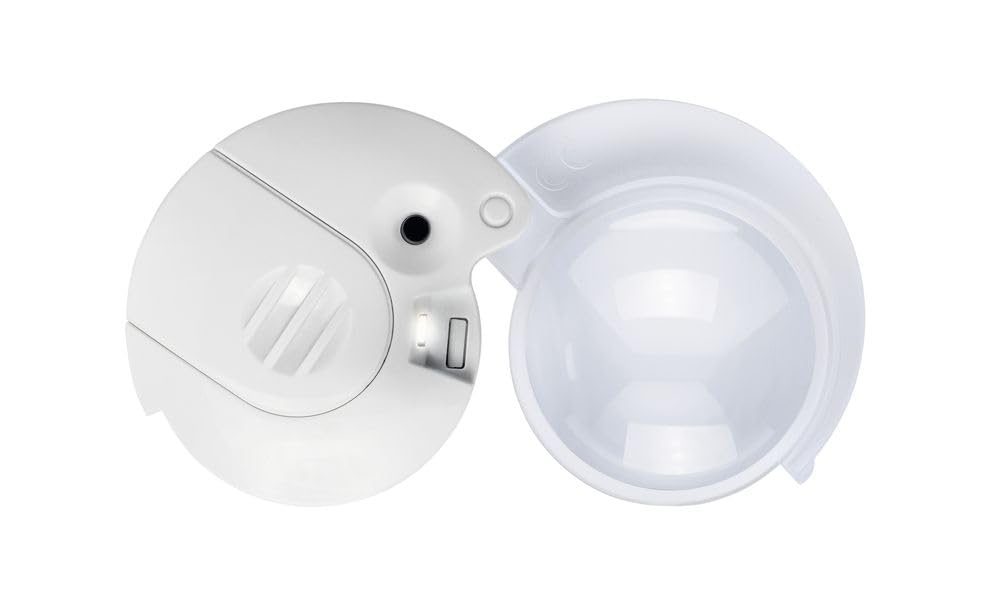 Eschenbach 1520910 Einschlaglupe mobilent LED, Sehr kompakte, hochvergrößernde Einschlaglupe mit effizienter LED-Beleuchtung, Farbe: weiß, Abmessungen Linse: Ø 35 mm, Vergrößerung: 10x, Dioptrie: 38
